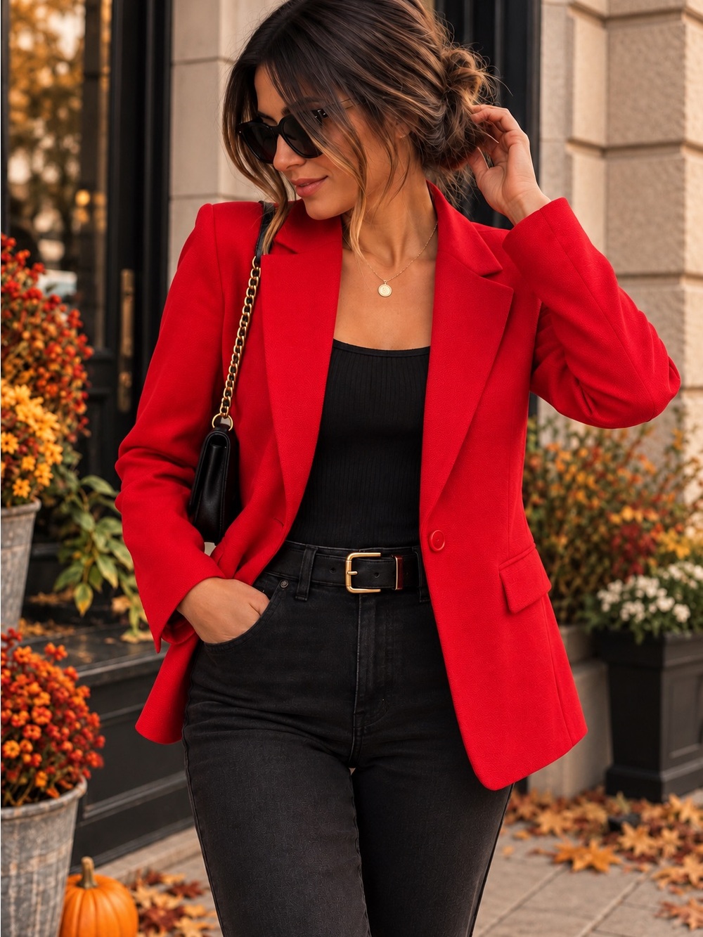 Classic Red Women's Blazer Jacket